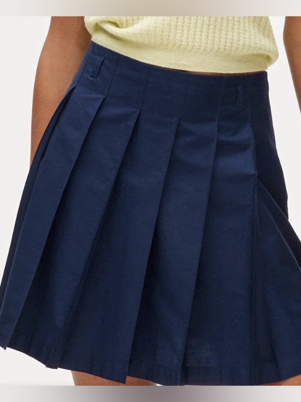 J Crew Pleated Navy Mini Skirt  6- NWT